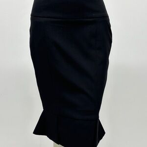 VENUS Black Ruffle Hem Pencil Skirt